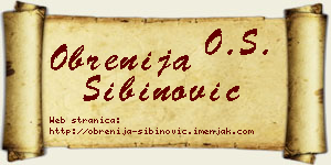 Obrenija Sibinović vizit kartica